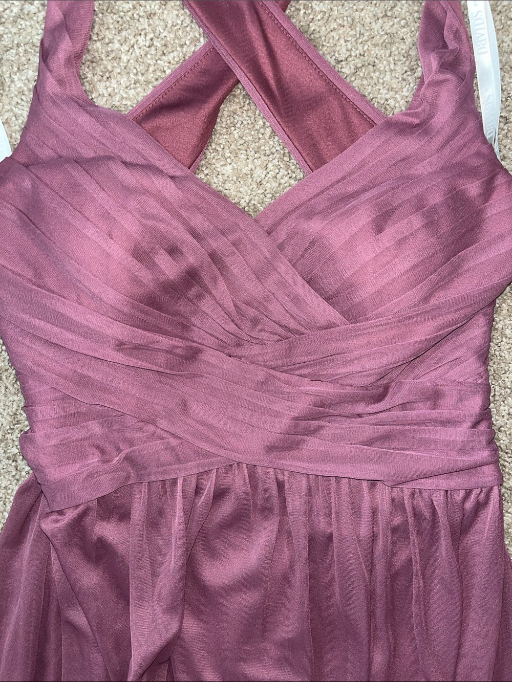 David's Bridal Dusty Rose Cross-Back Maxi Dress - Picture 4 of 4